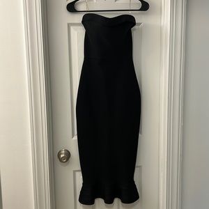 House of CB Black Strapless Mermaid Dress